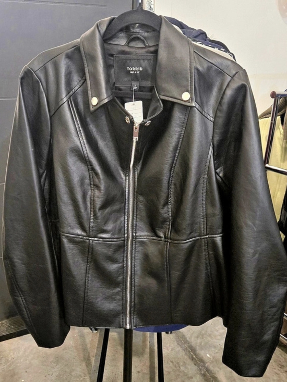 TORRID Faux Leather Moto Jacket in Black Like New Condition